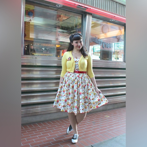 Bernie Dexter Veronique Sundae Ice Cream Novelty Pinup Vintage ModCloth Dress - Picture 8 of 8